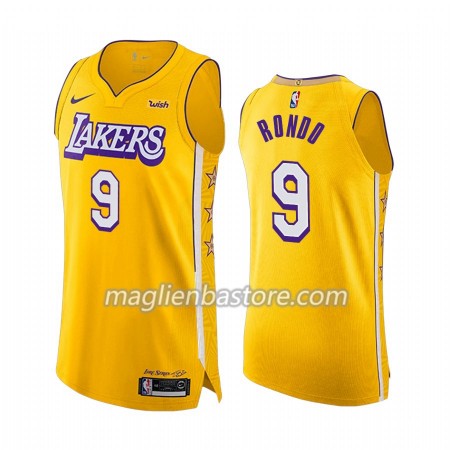 Maglia NBA Los Angeles Lakers Rajon Rondo 9 Nike 2019-20 City Edition Swingman - Uomo
